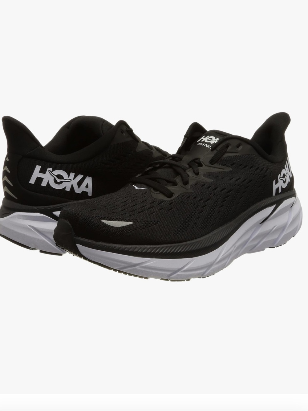 Hoka Women's Clifton 8 Running Shoe - Black/White